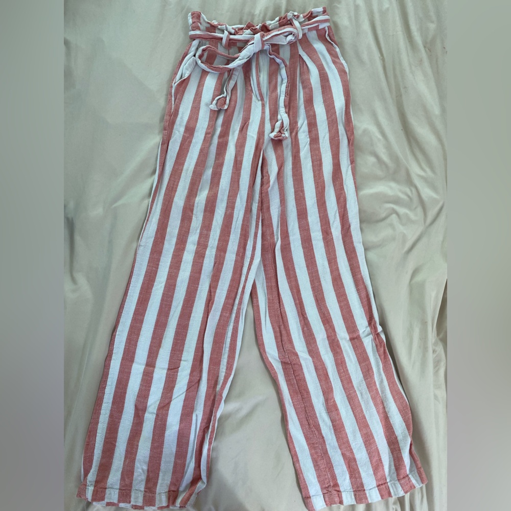 Forever 21 Pink and White Striped Pants